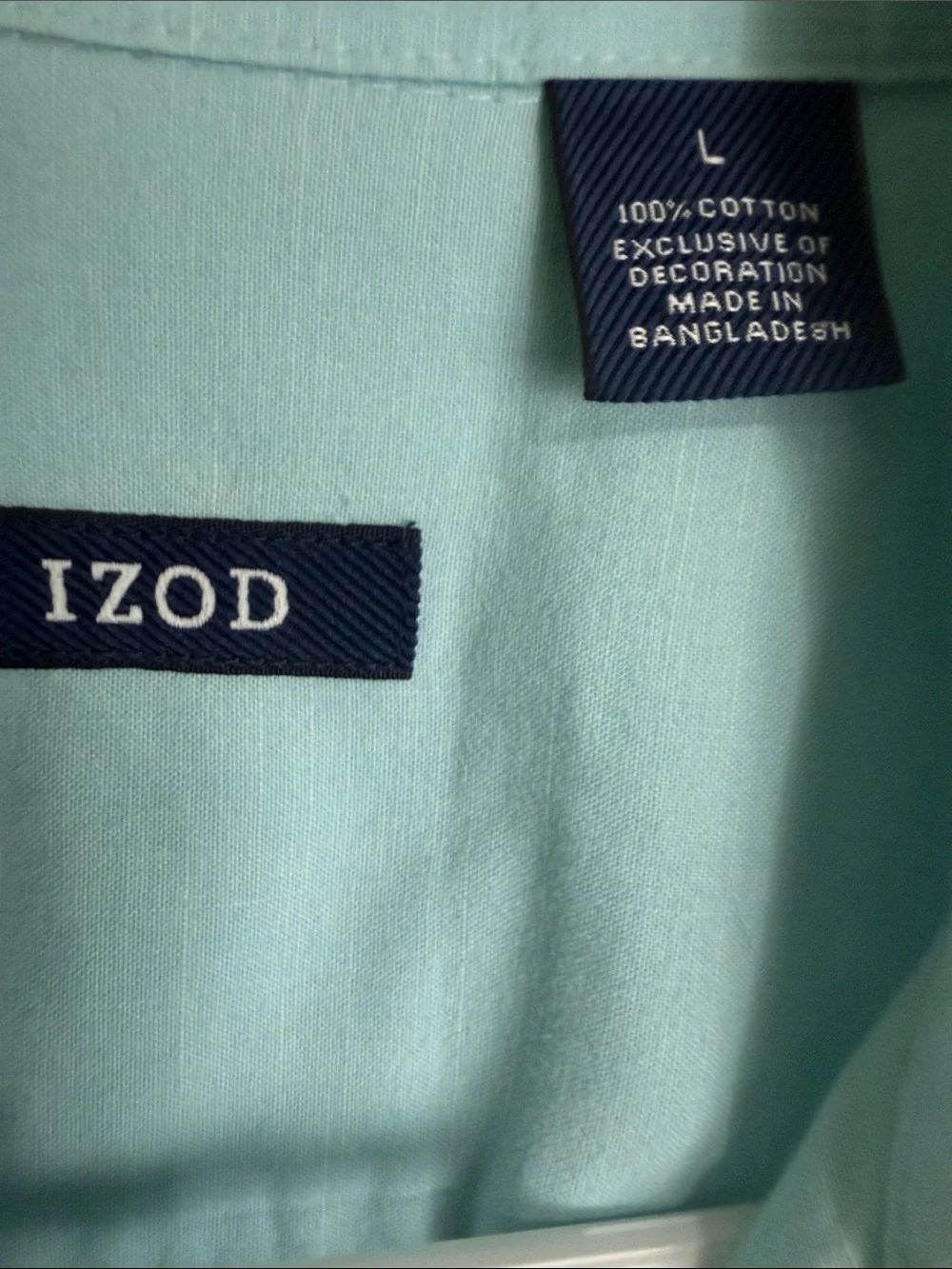 Izod Men’s Light Aqua Short-Sleeve Button-Down Shirt